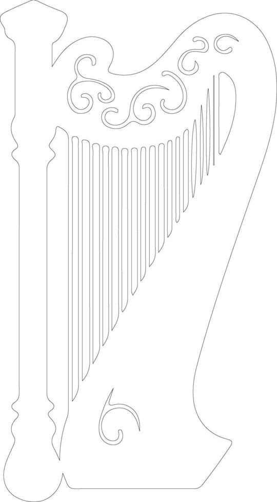 Harp outline silhouette vector