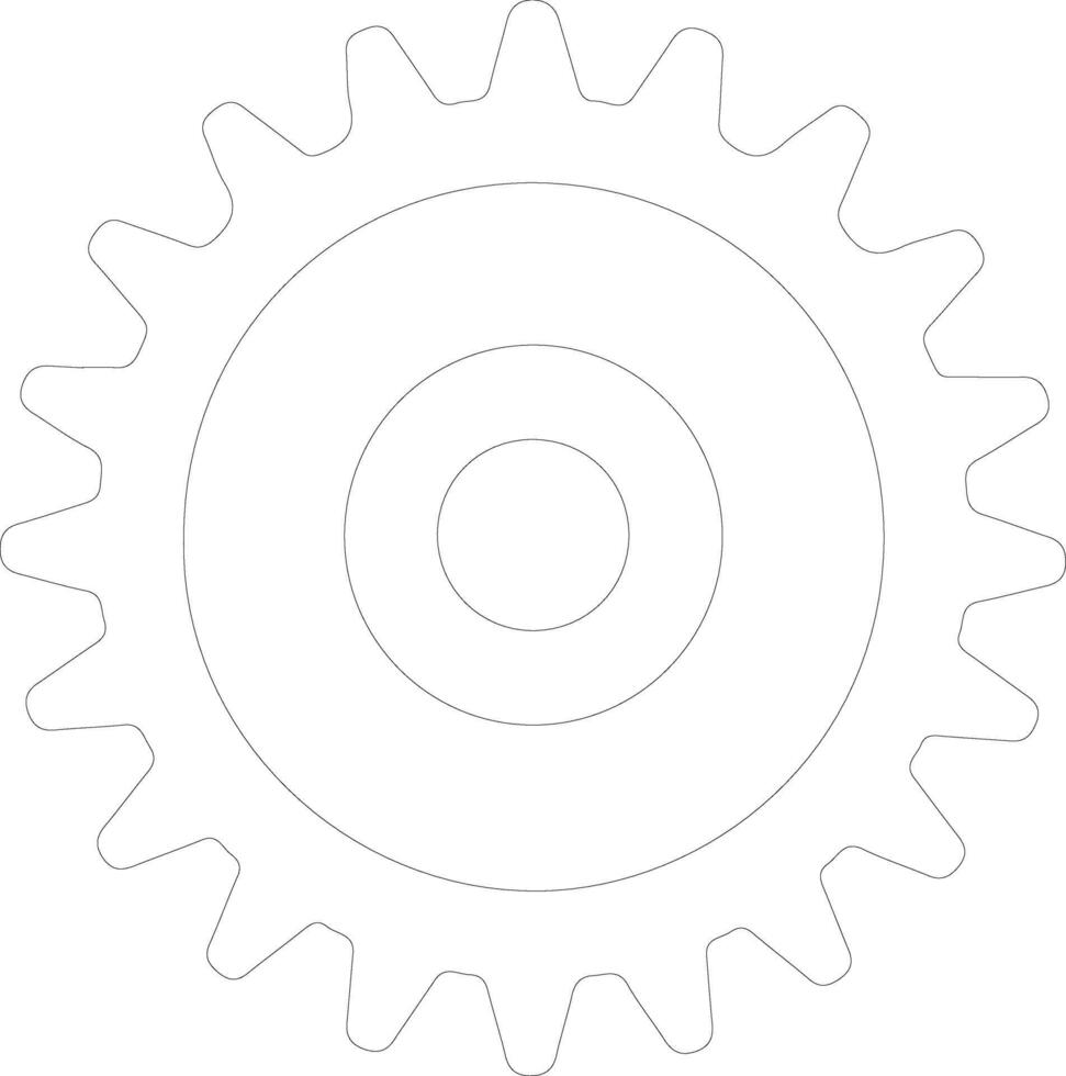 Gear icon  outline silhouette vector