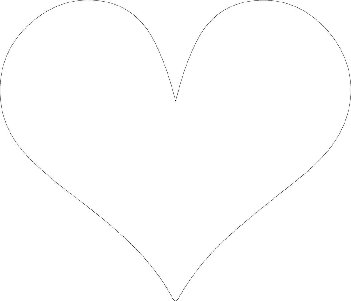 Heart icon  outline silhouette vector