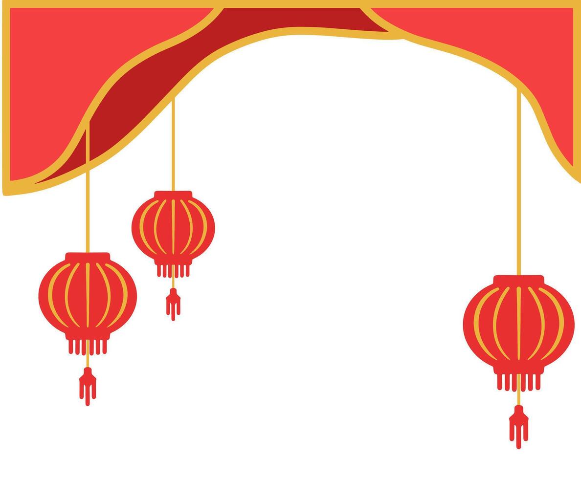 Chinese New Year Corner Border Background vector