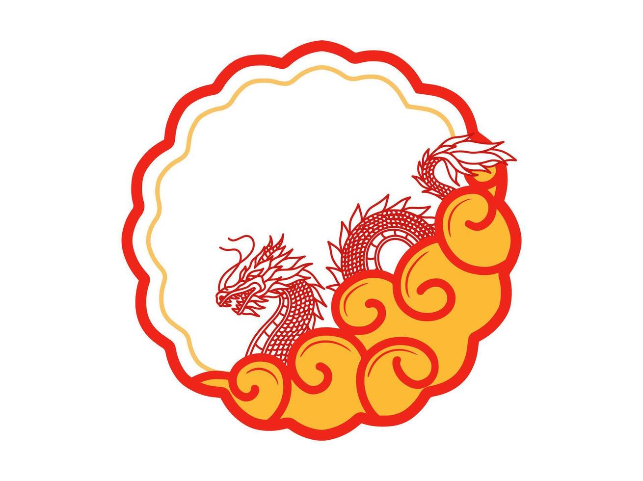 Dragon Frame Chinese New Year Background vector