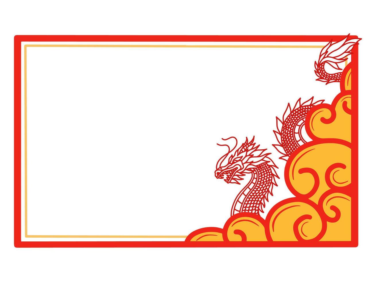 Chinese New Year Dragon Frame Background vector