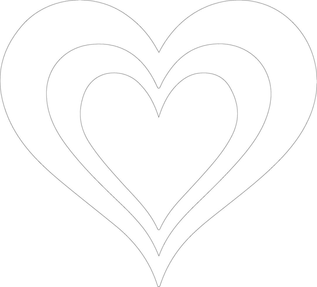 Heart icon  outline silhouette vector