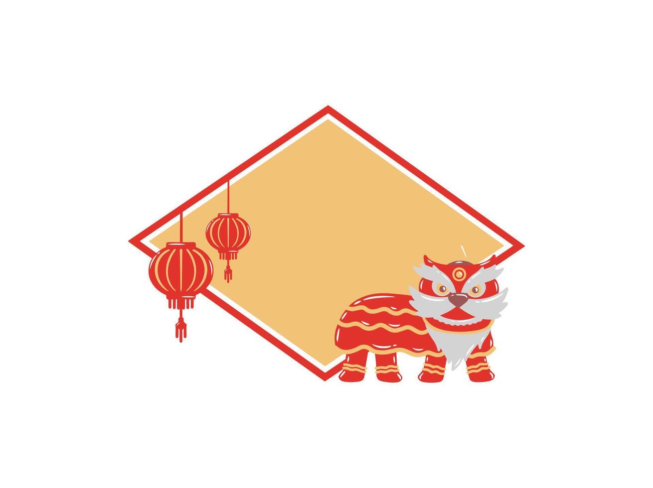 Ornament Frame Background Chinese New Year vector