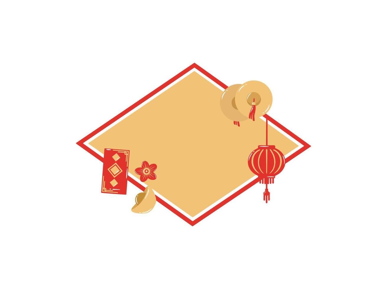 Chinese Frame Background with Ornament vector