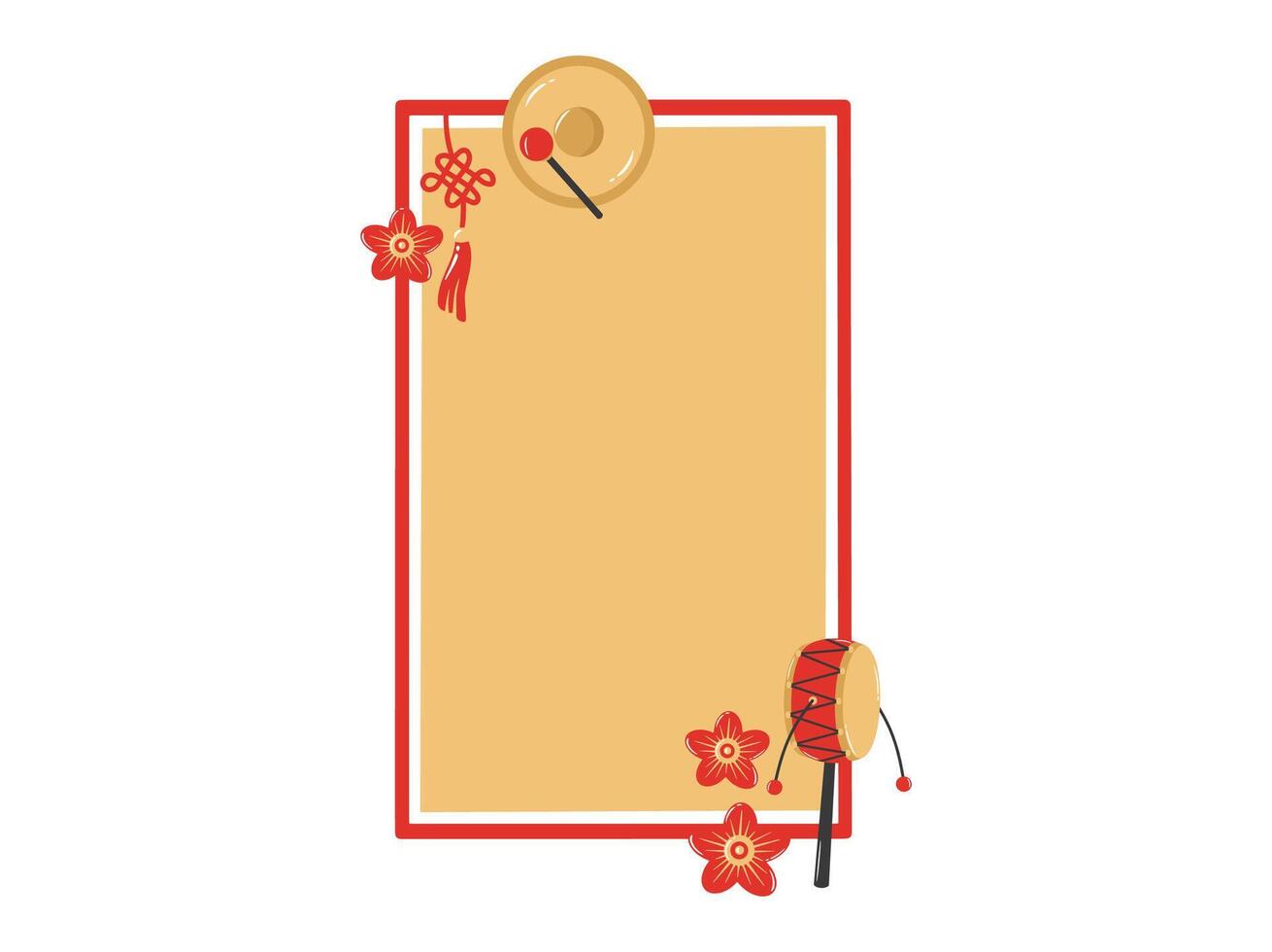 Chinese New Year Frame Ornament Background vector