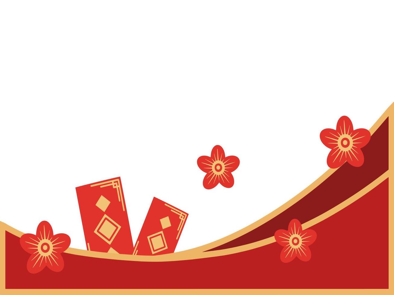 Chinese New Year Border Frame Background vector