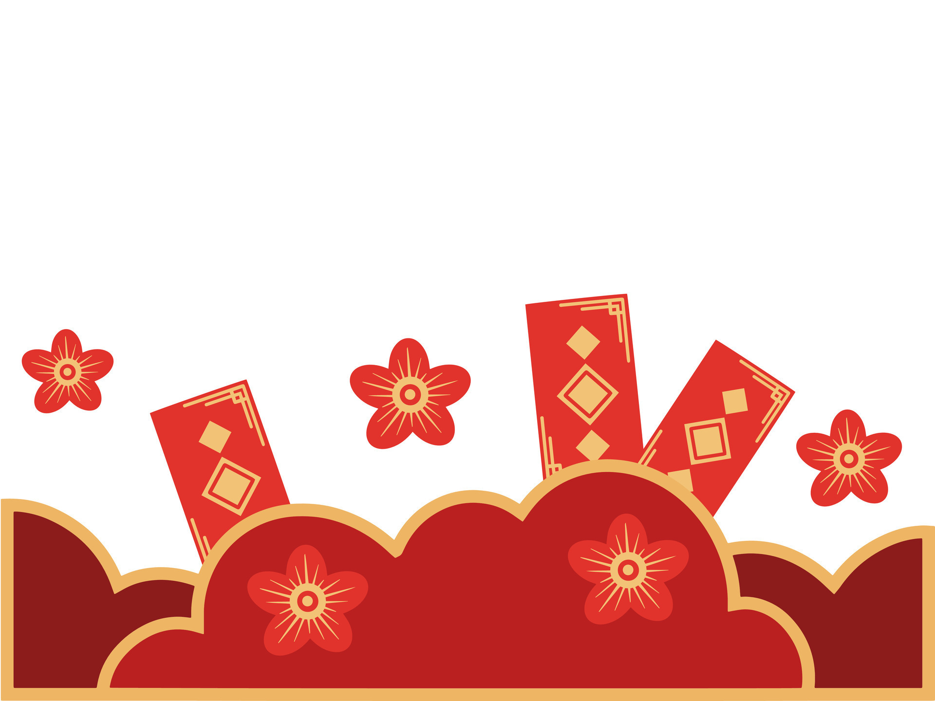 chinese new year flowers seamless pattern