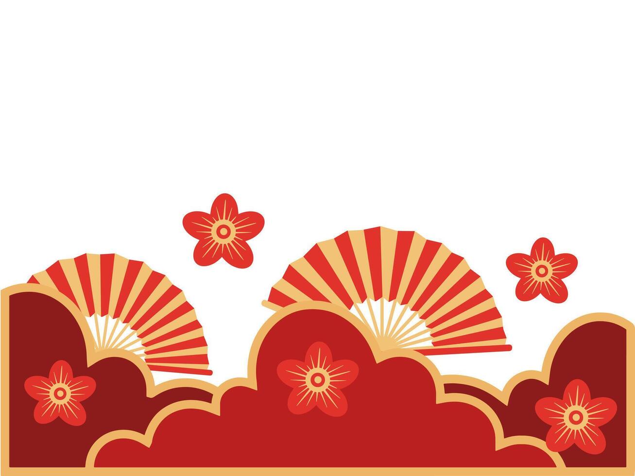 Chinese New Year Corner Border Background vector