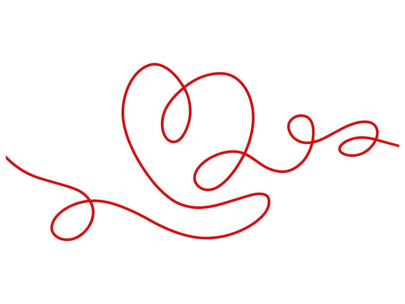 Valentine Heart Line Art Illustration vector