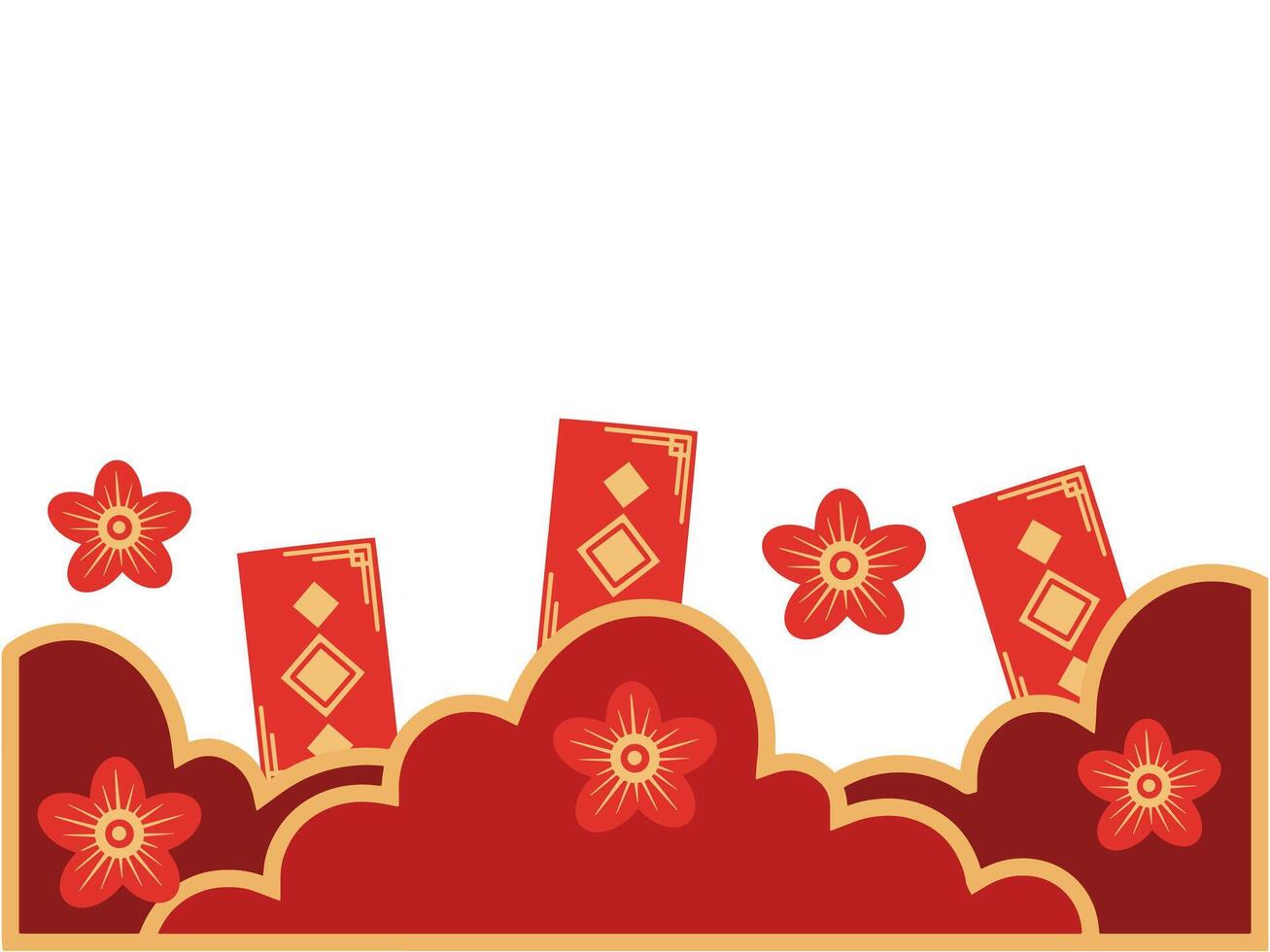 Chinese New Year Border Frame Background vector