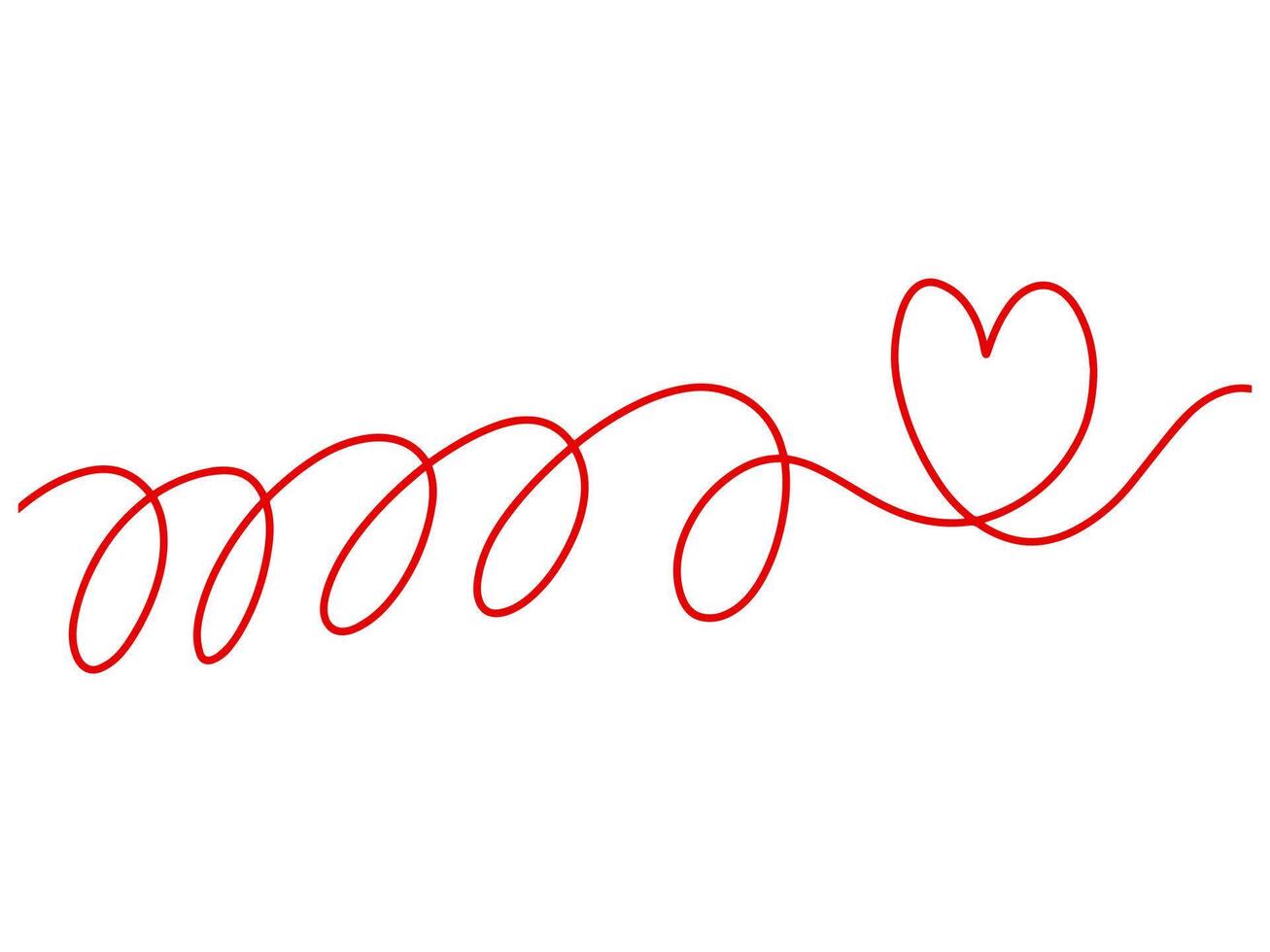 Valentine Heart Line Art Illustration vector