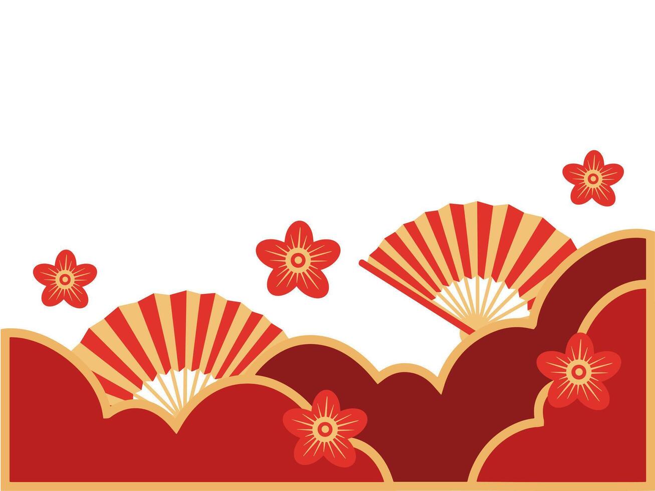 Chinese New Year Corner Border Background vector