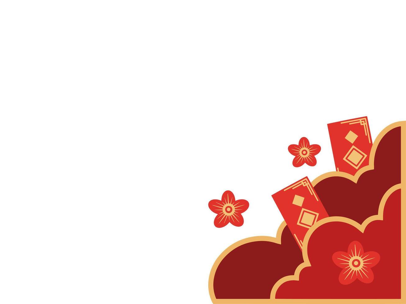 Chinese New Year Border Frame Background vector