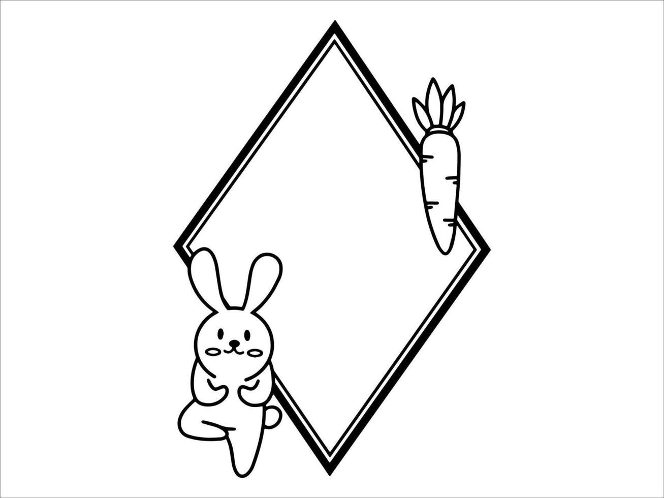 Easter Background with Frame and bunny vector