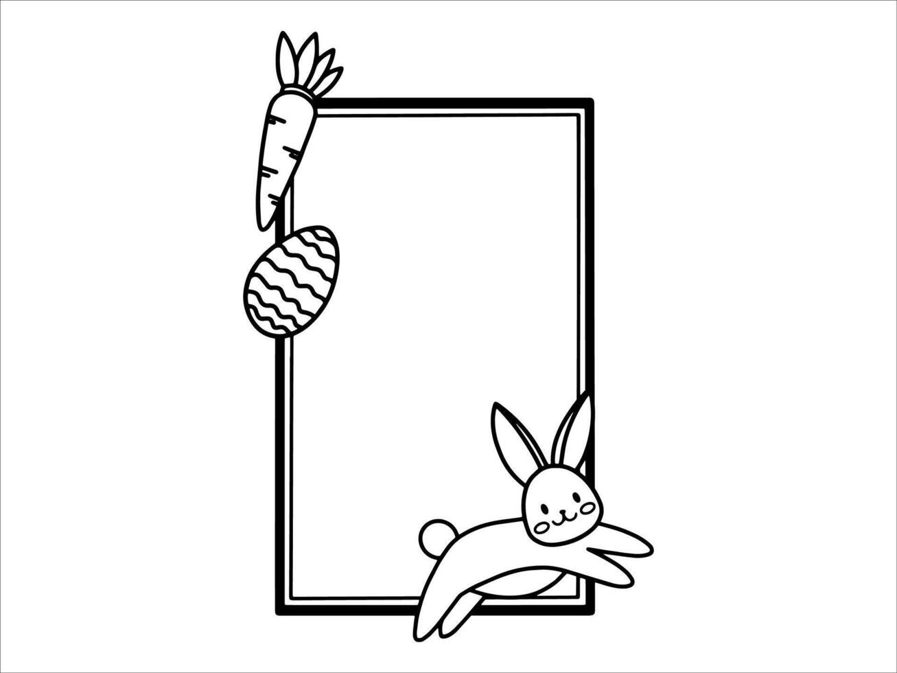 Easter Background with Frame and bunny vector
