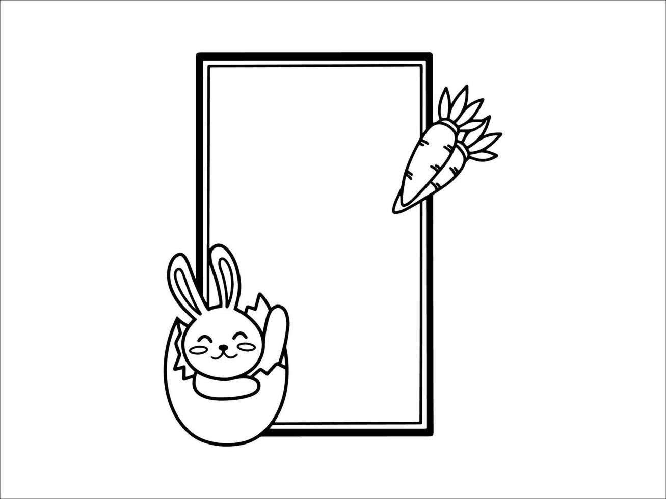 Frame Background Easter Egg and Bunny vector