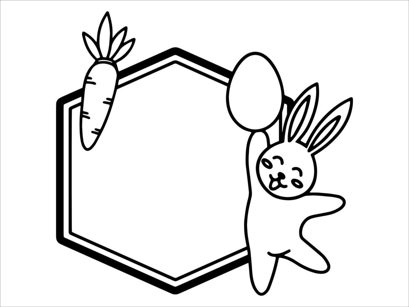 Easter Background with Frame and bunny vector