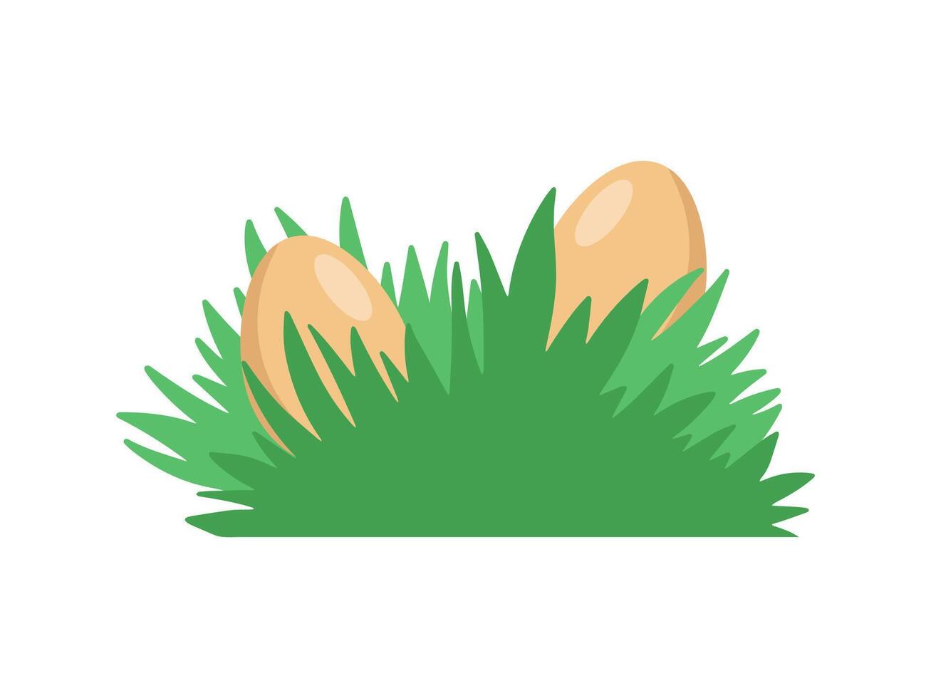 Easter Eggs Background Lying in Grass vector