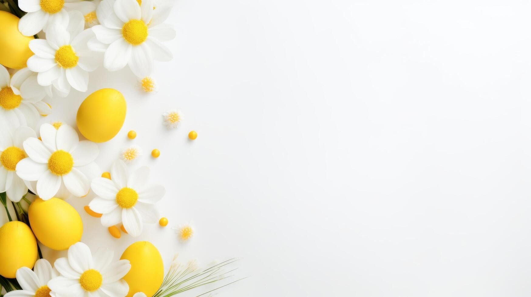 AI generated Beautiful bright minimalistic Easter background with place for text photo
