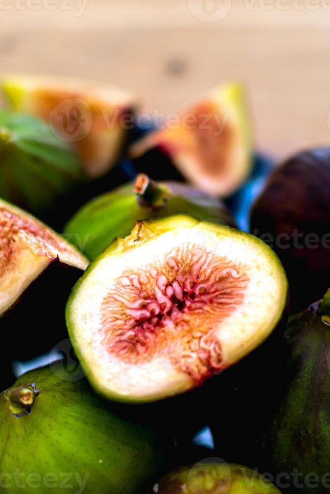 Fig fruits on a plate, ficus carica photo