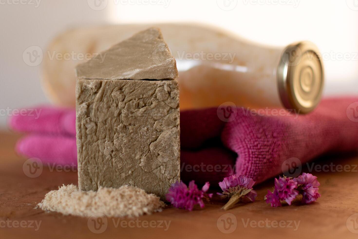Homemade laundry, Marseille grated soap, DIY, do it yourself, zero waste, eco friendly, natural product for wash and cleaning photo