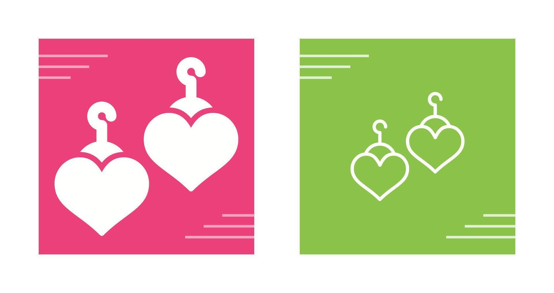 Heart Shaped Earrings Vector Icon