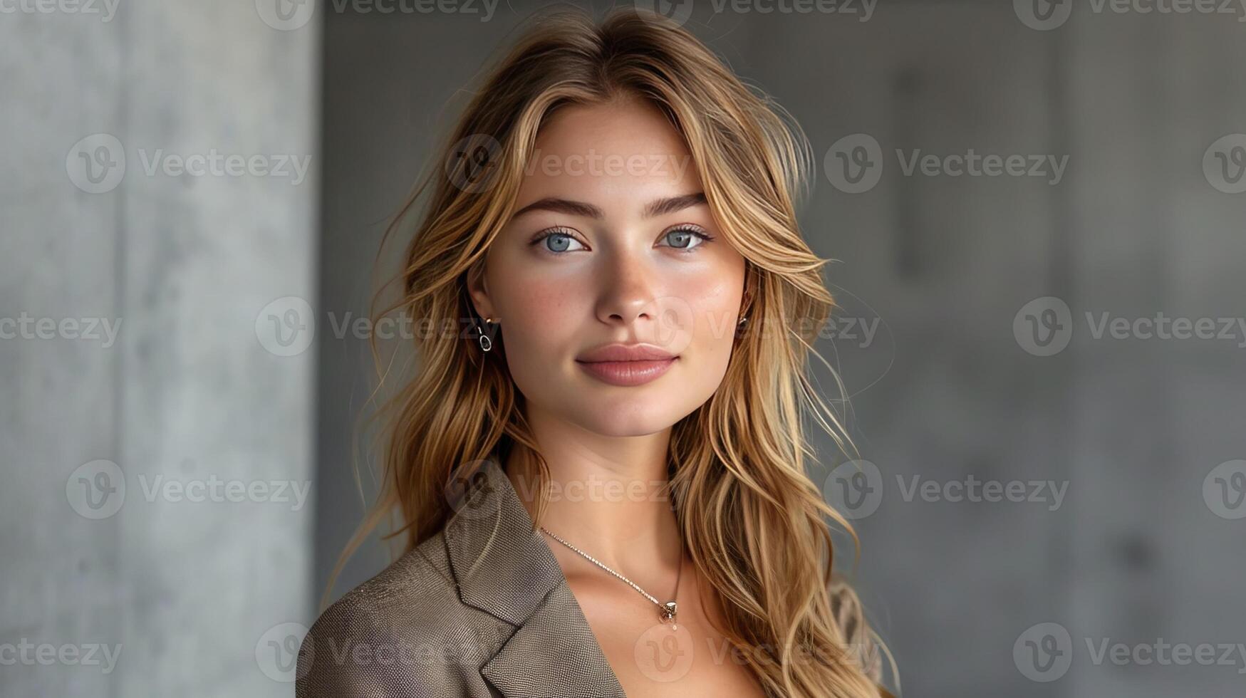 AI generated Beautiful successful young business woman photo
