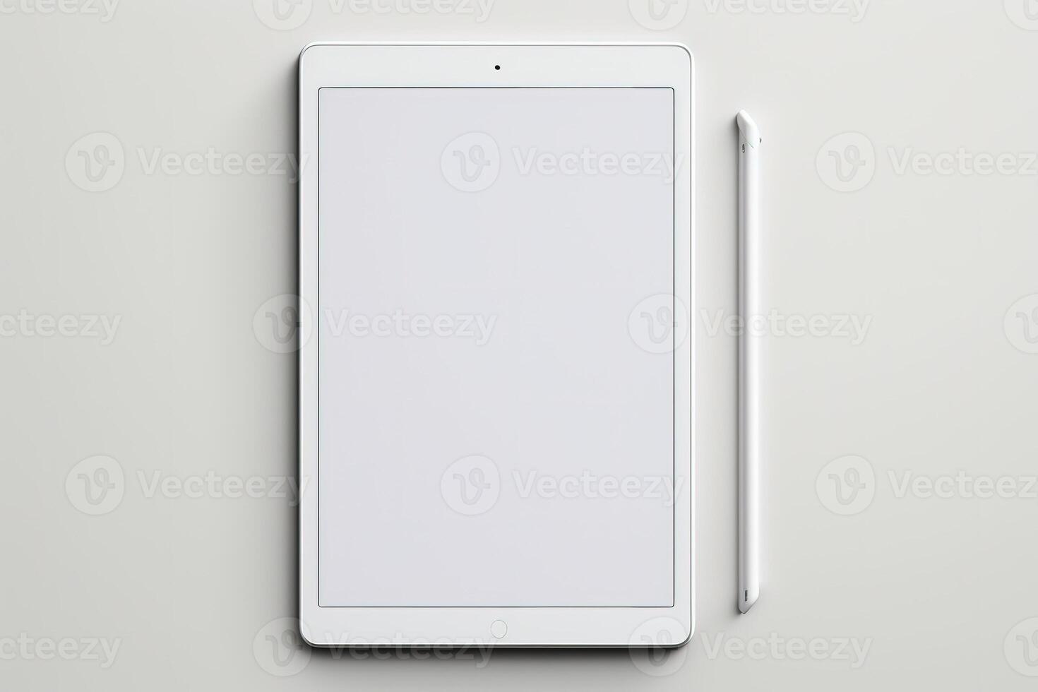 AI Generated Blank display template for tablet. Template for advertising or page on website, marketing, presentation. Means of communication, presentation of modern gadget model. 3D illustration photo