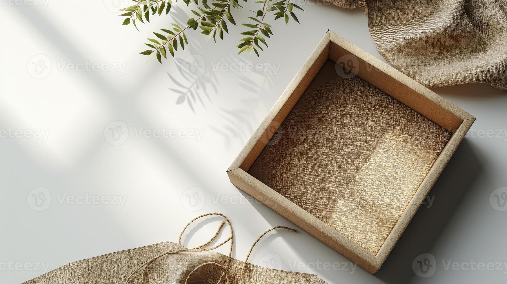 AI Generated A cardboard box on a white background. A mockup for design purposes photo