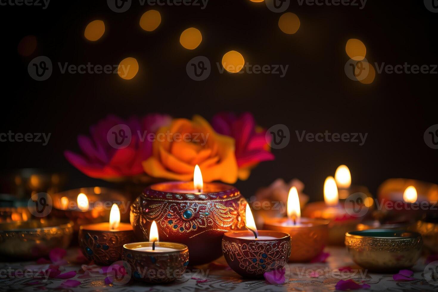 AI Generated Happy Diwali, daytime lights photo