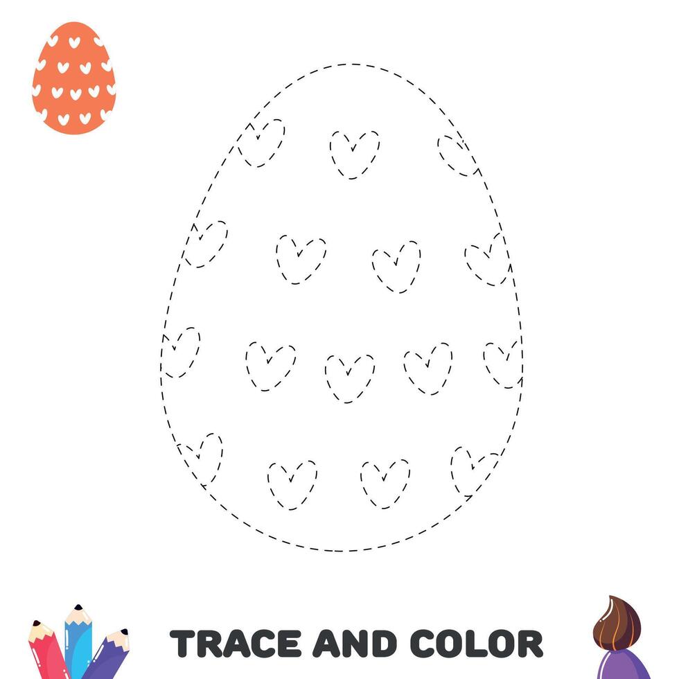 rastro y color huevo3 vector