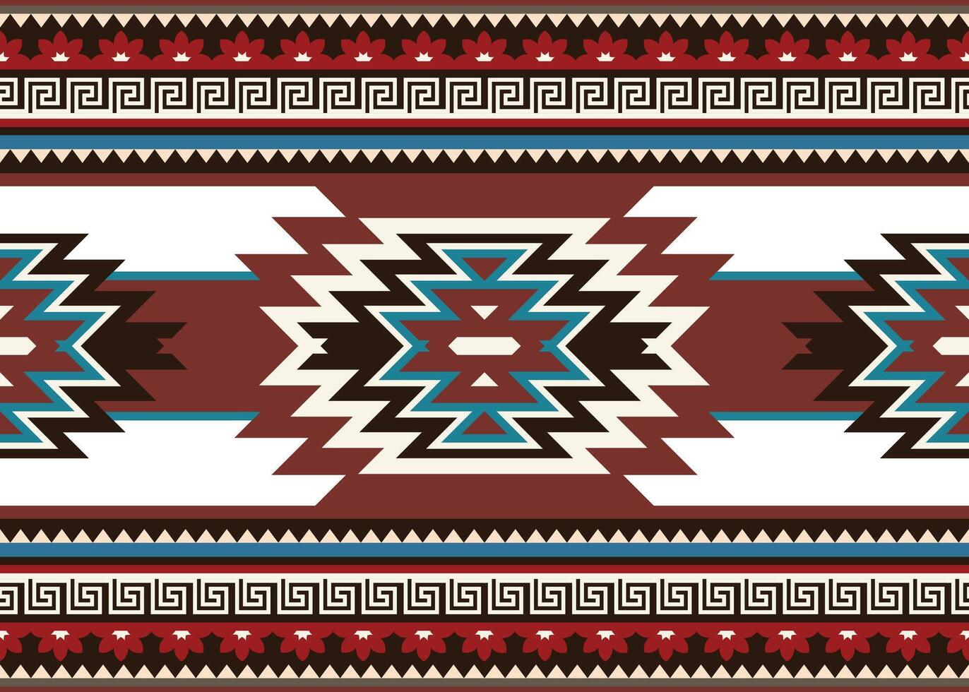 azteca tribal geométrico étnico sin costura modelo. Clásico nativo americano étnico vector antecedentes. tradicional ornamento retro estilo. diseño textil, tela, ropa, cortina, alfombra, ornamento, envase.