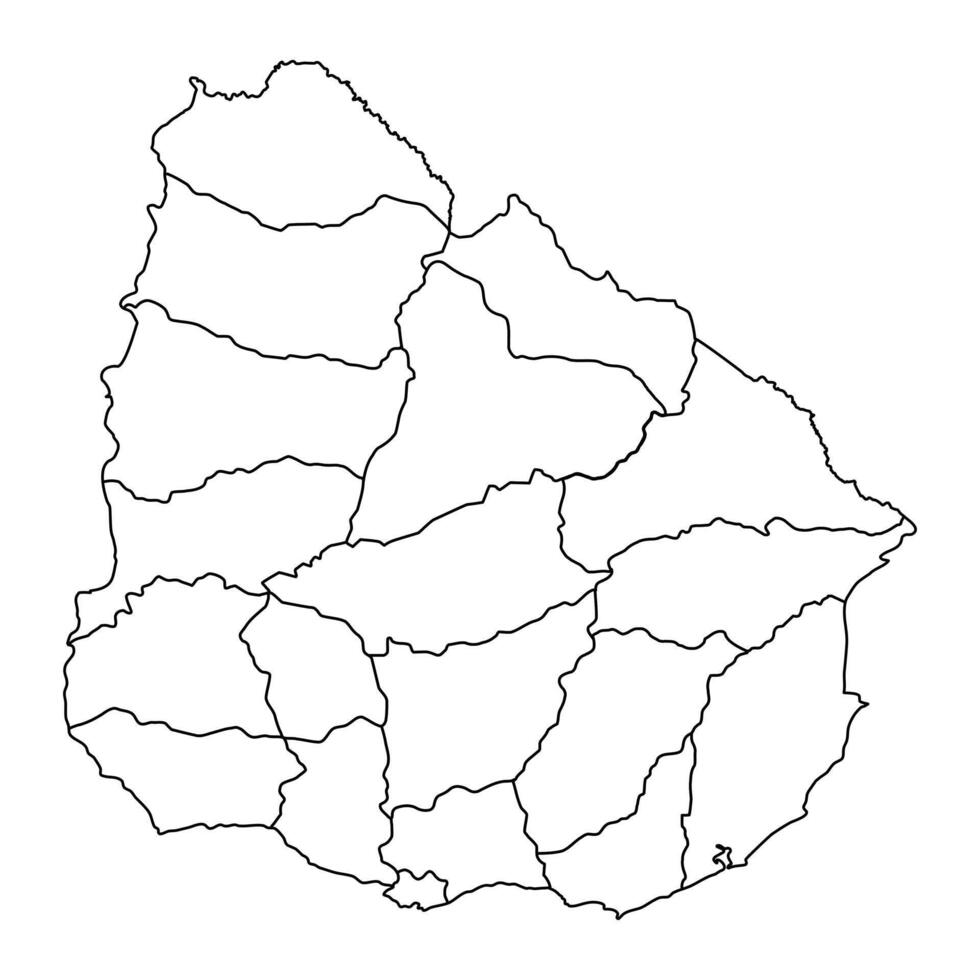 Uruguay mapa con administrativo divisiones vector ilustración.