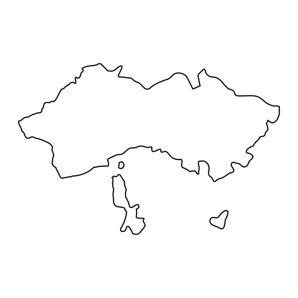 Fergana Region map, administrative division of Uzbekistan. Vector illustration.