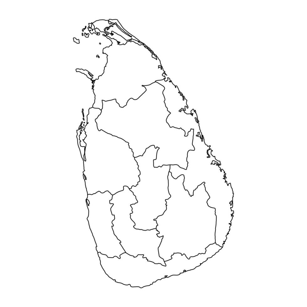 Sri Lanka map with provinces. Vector illustration.