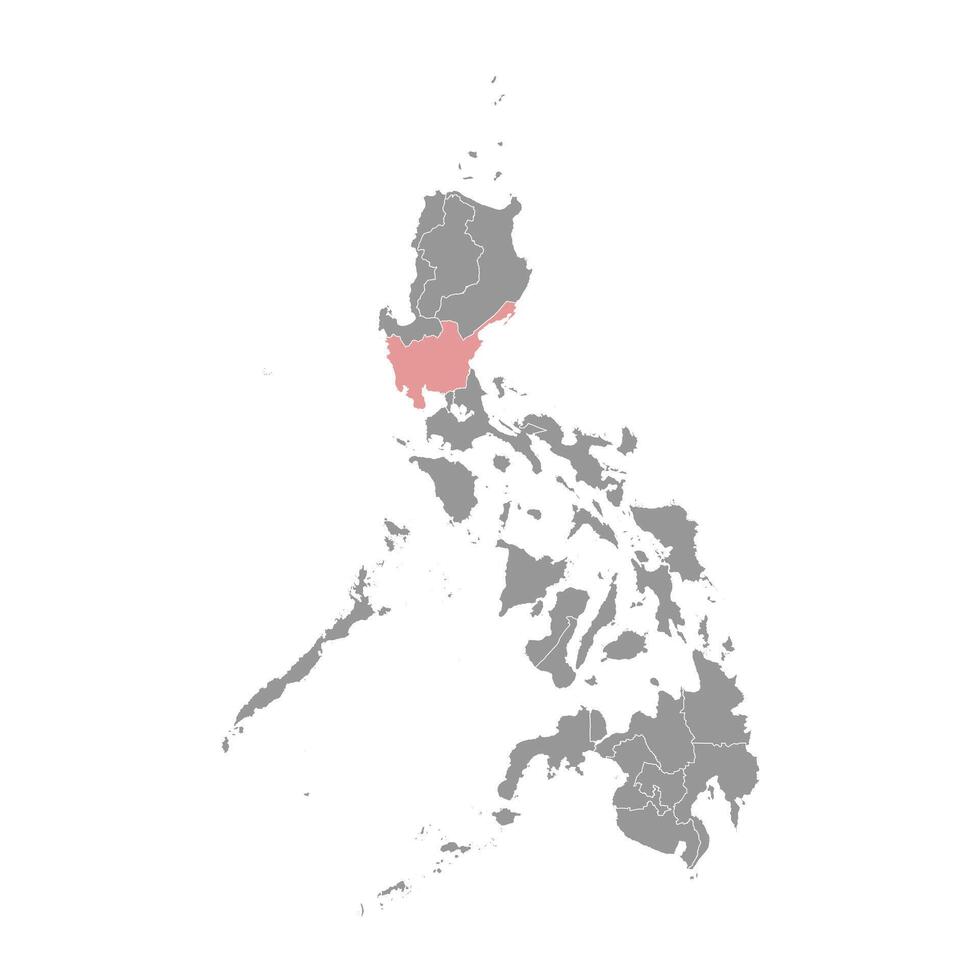 Central Luzon Region map, administrative division of Philippines. Vector illustration.