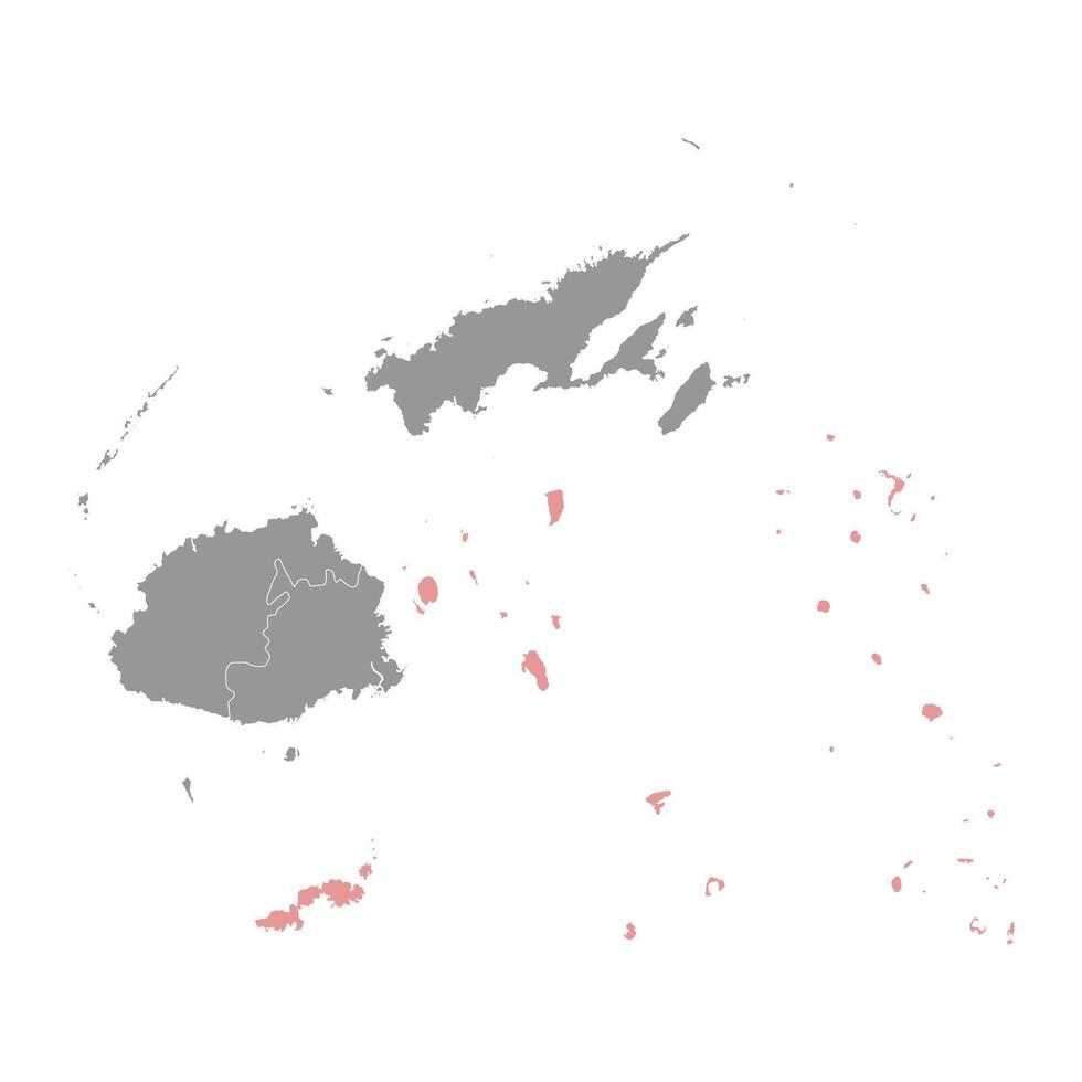 Eastern Division map, administrative division of Fiji. Vector illustration.