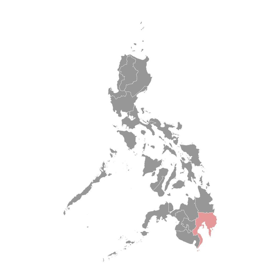 Davao Region map, administrative division of Philippines. Vector illustration.