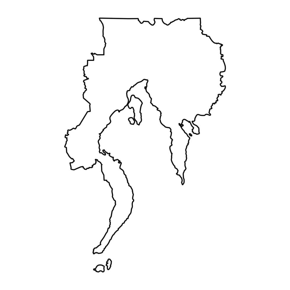 Davao Region map, administrative division of Philippines. Vector illustration.