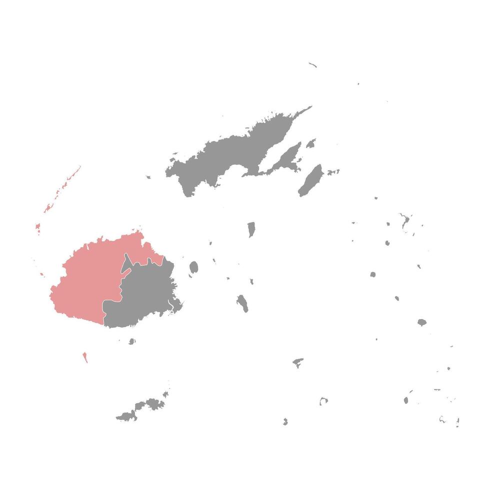 Western Division map, administrative division of Fiji. Vector illustration.
