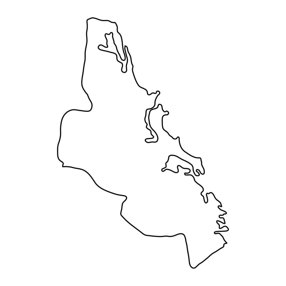 Batticaloa District map, administrative division of Sri Lanka. Vector illustration.