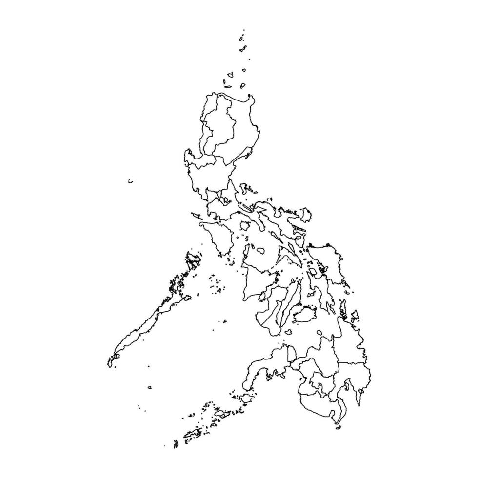 Filipinas mapa con administrativo divisiones vector ilustración.