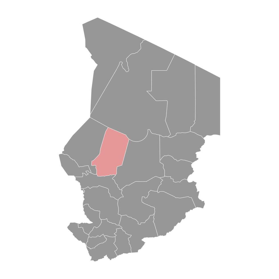 bahre el gacela región mapa, administrativo división de Chad. vector ilustración.