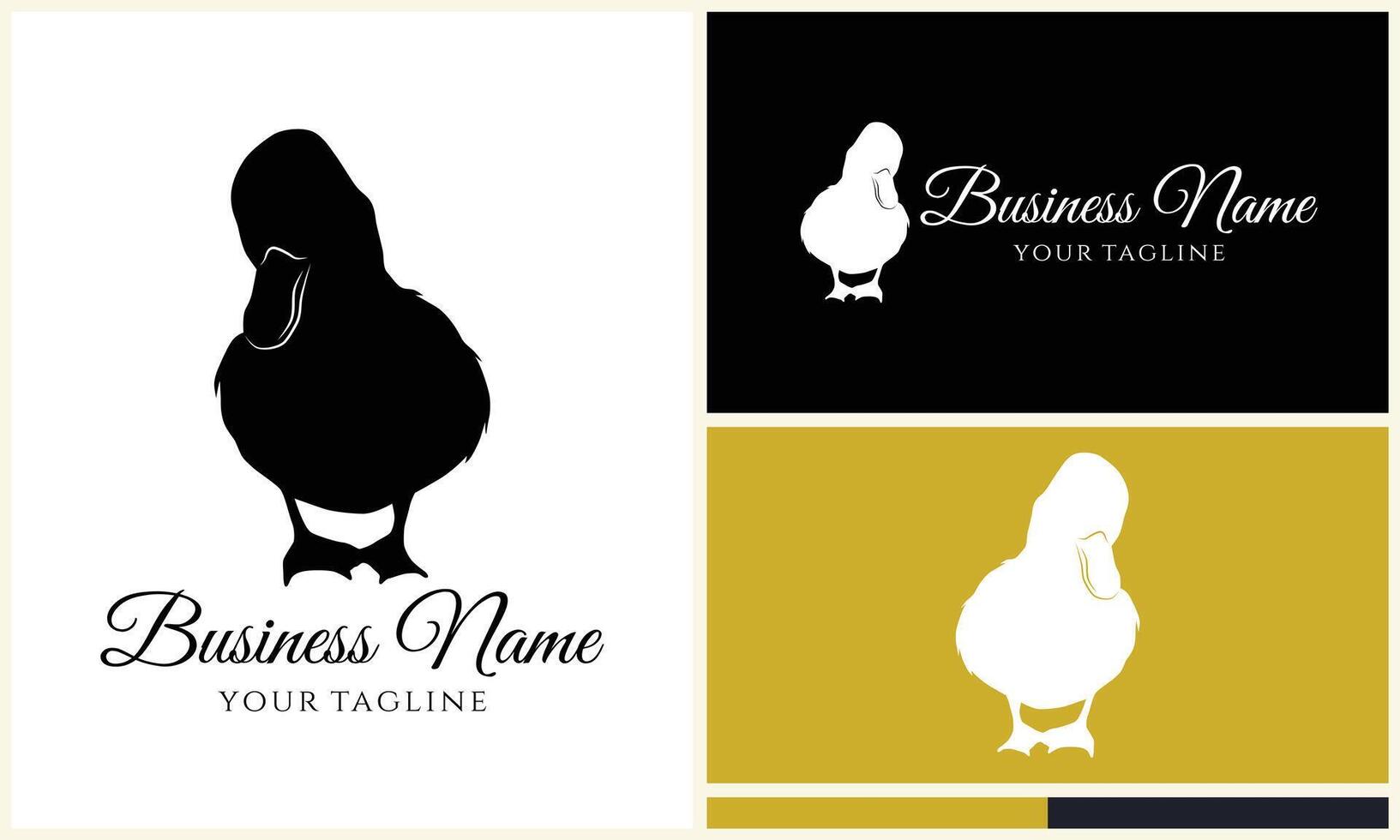 silhouette duck swim logo template vector