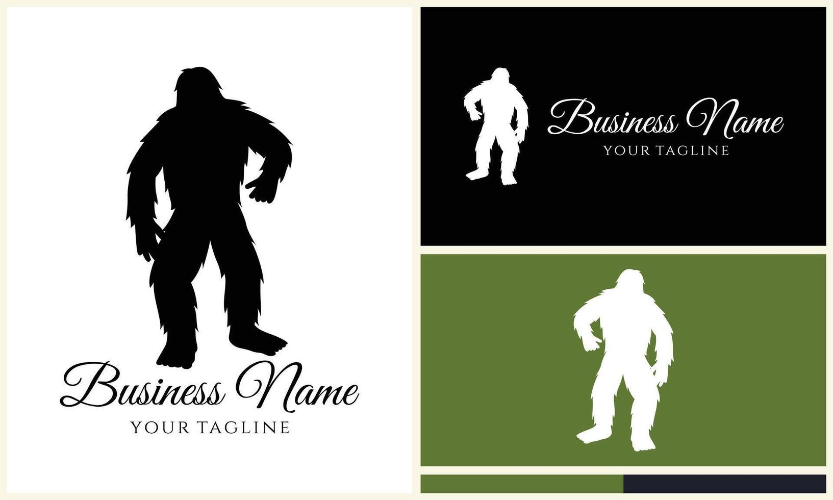 silhouette bigfoot vector logo template