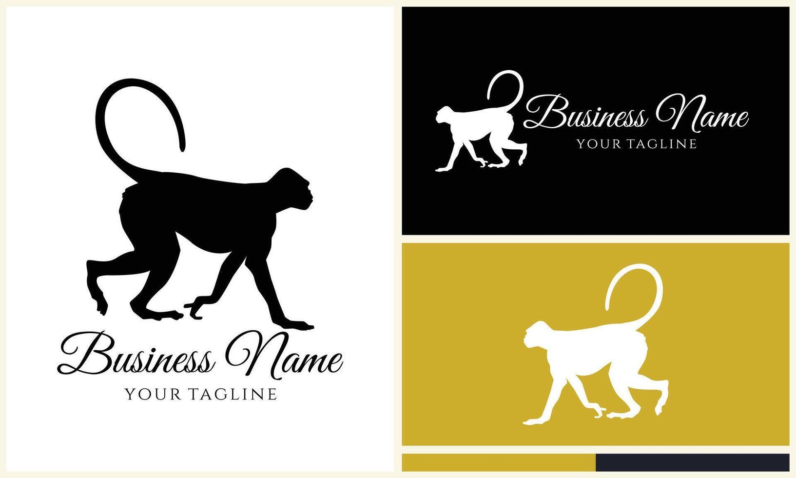 silhouette monkey vector logo template