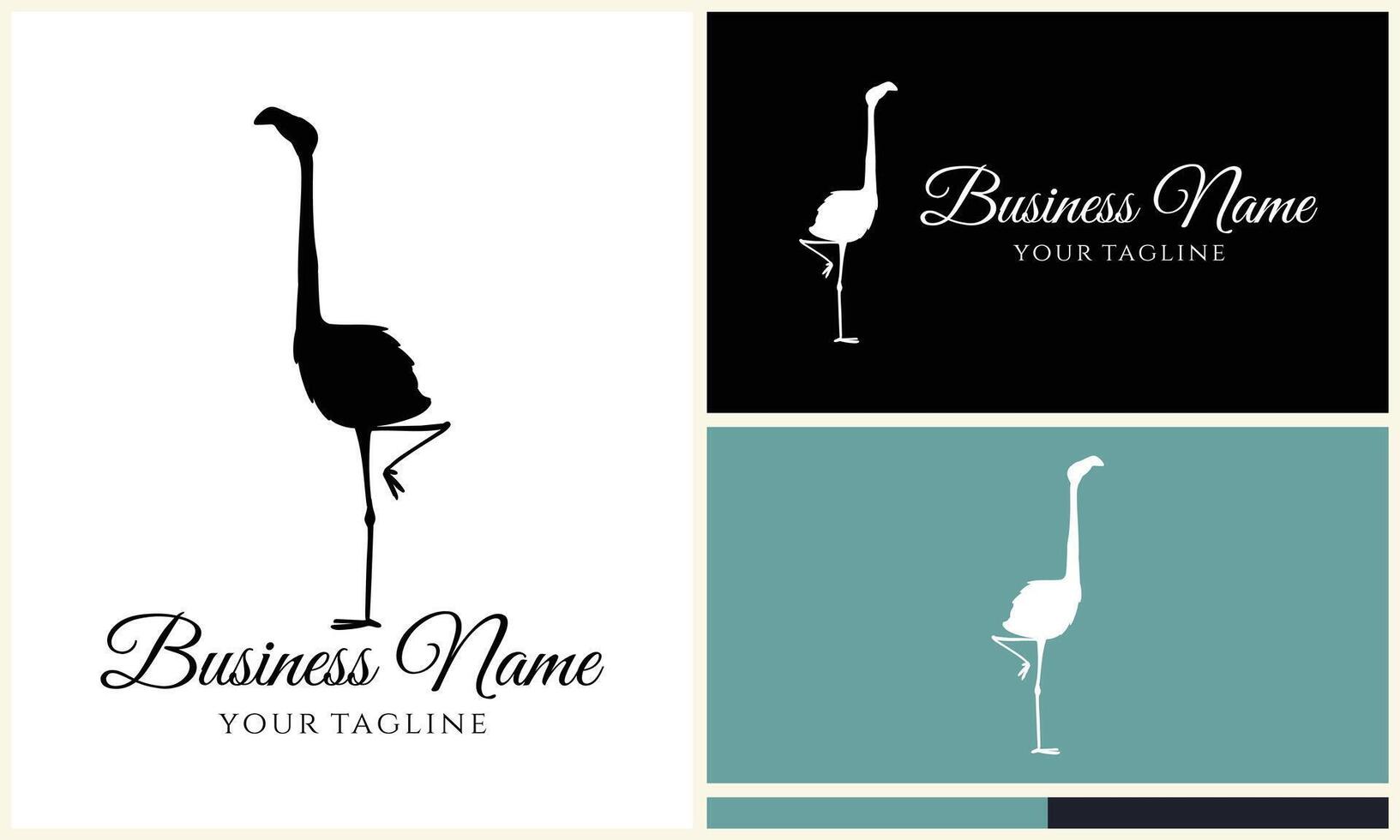 silhouette stork vector logo template