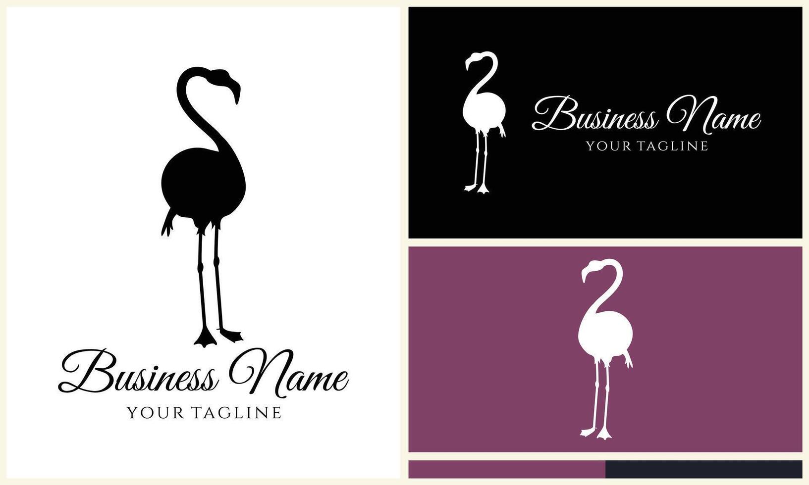 silhouette stork vector logo template