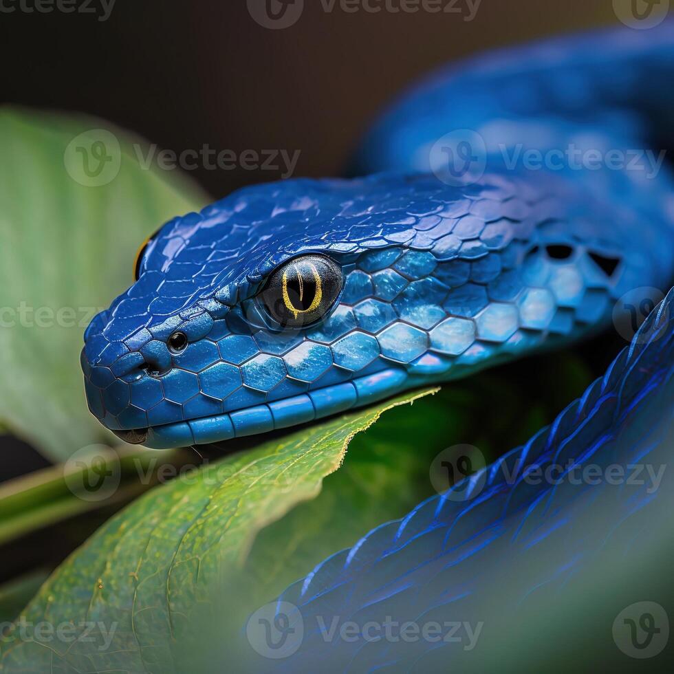 AI Generated Insect close-up, macro photography a snake. Great depth of field and lots of insect details on an isolated background. photo